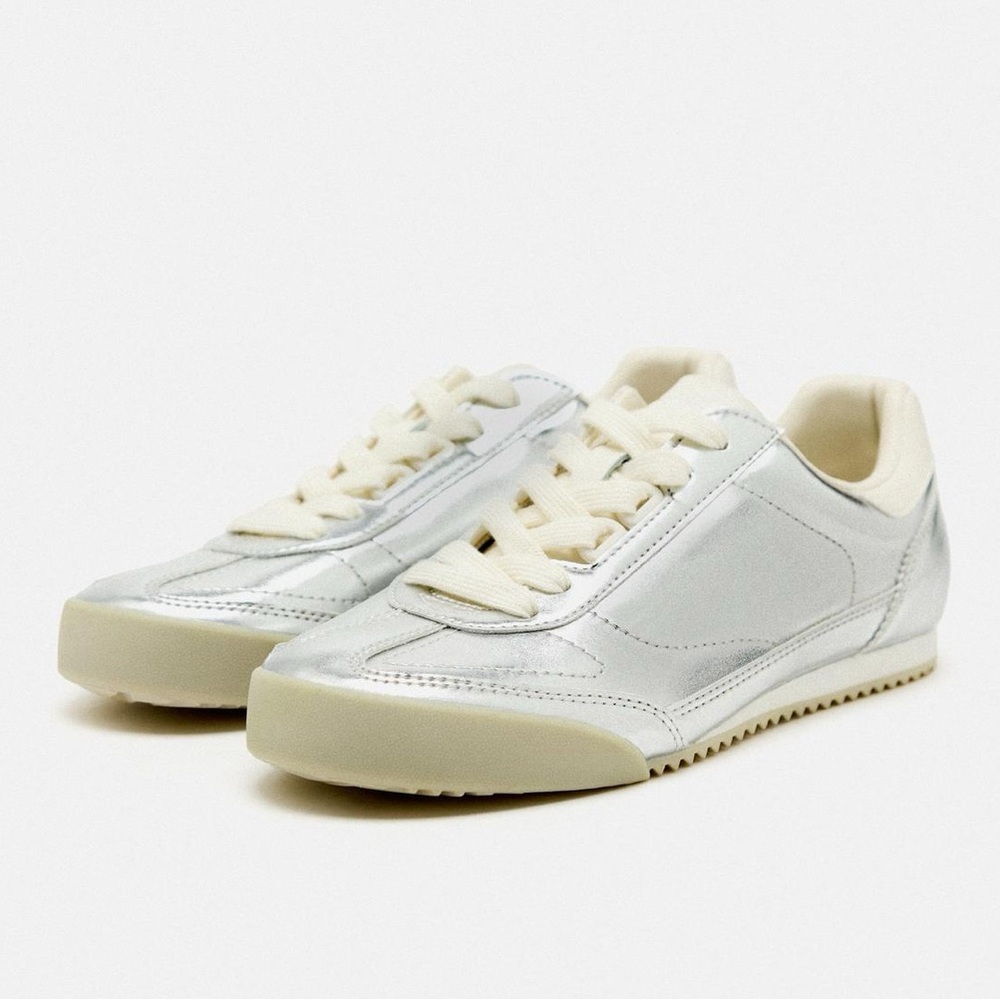 Zara Silver metallic running shoes